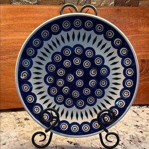 Blue and White Patterned Dinner Plate